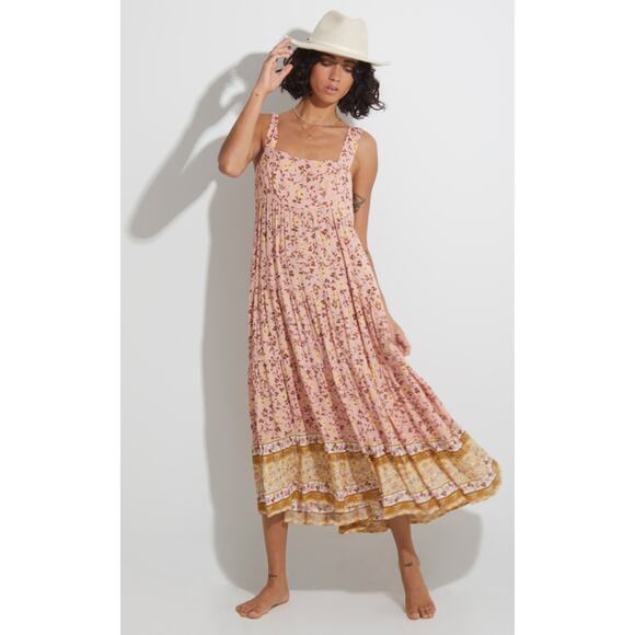 Billabong S Pink Floral Maxi Dress - Picture 1 of 8